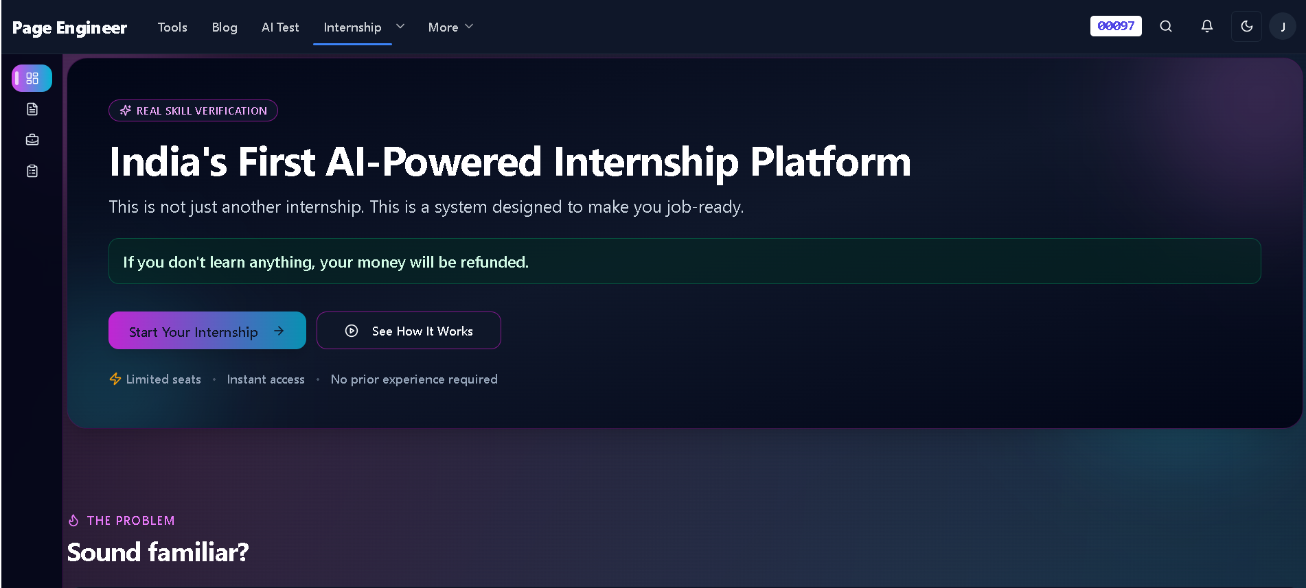 PageEngineer Internship Screenshot